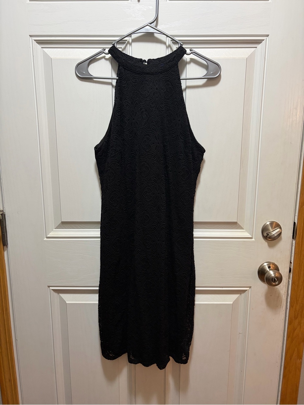 Maurices Black Lace High-Neck Midi Dress
